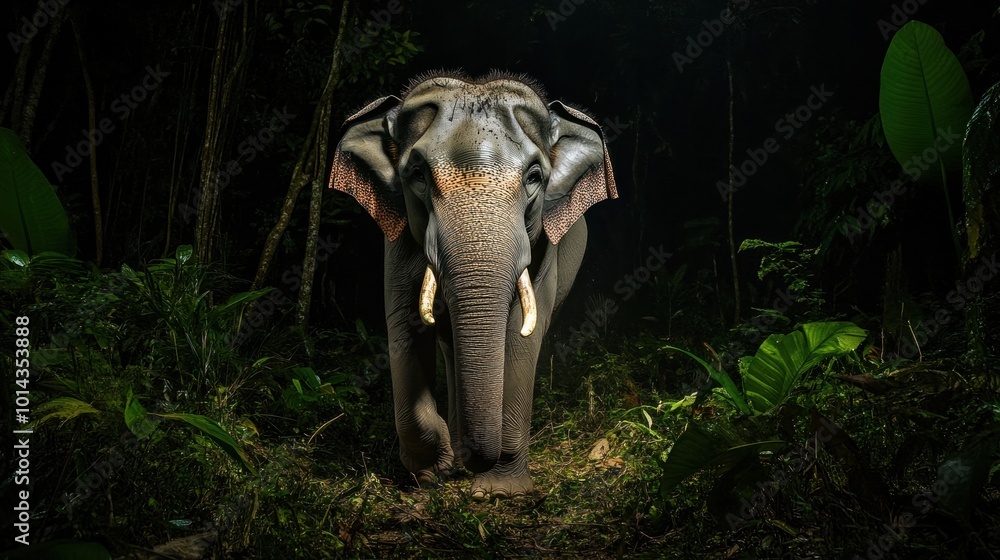 Fototapeta premium Elephant Highlighting Conservation Efforts for Endangered Wildlife.
