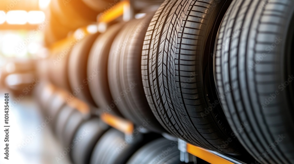 new car tires in stock with copy space. new car tires in stock with copy space.