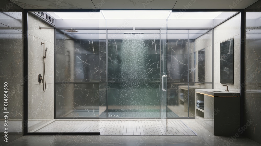 Modern Bathroom Design with Walk-in Shower and Sleek Fixtures Modern Bathroom Design with Walk-in Shower and Sleek Fixtures