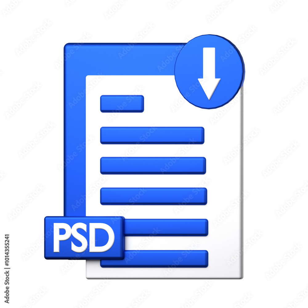 PSD Download file icon isolated on the white background PSD Download file icon isolated on the white background