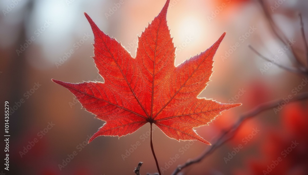Stunning Japanese Maple Leaf in Vibrant Colors Against a Dramatic Sky Stunning Japanese Maple Leaf in Vibrant Colors Against a Dramatic Sky
