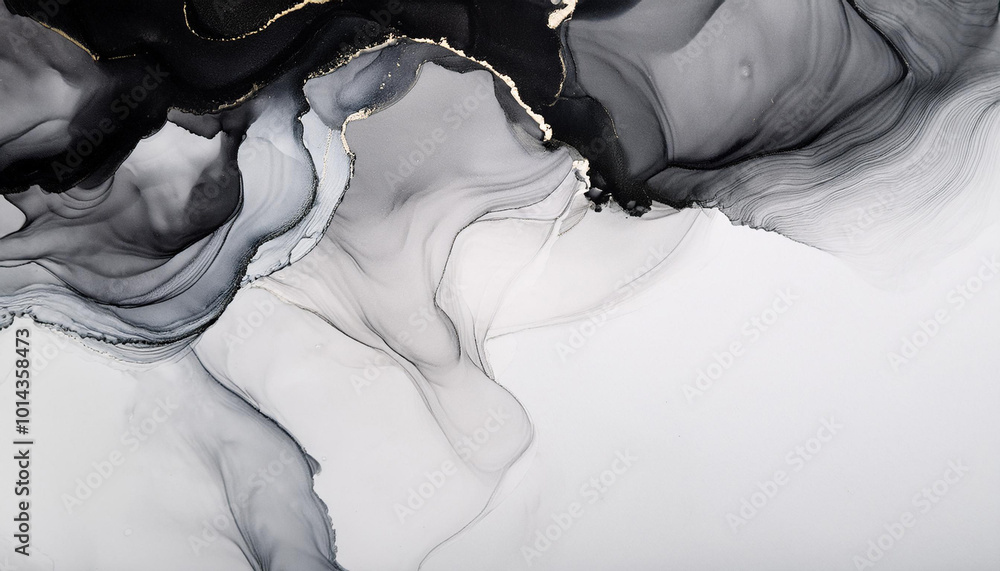 Abstract black ink painting as background, top view Abstract black ink painting as background, top view