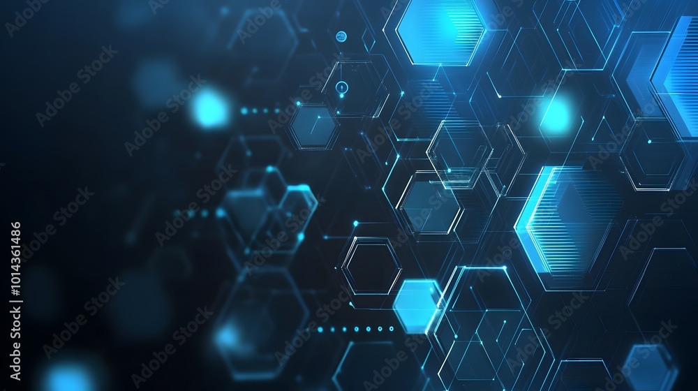 Fototapeta premium Abstract hexagon background. Technology poligonal design. Digital futuristic minimalism. 
