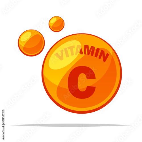 Vitamin C acid substance vector isolated illustration