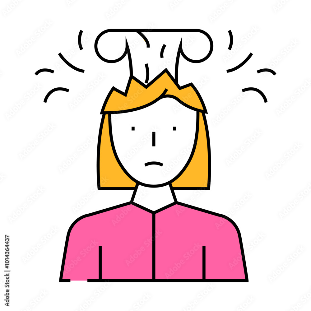 brain explosion female line icon vector. brain explosion female sign. isolated symbol illustration brain explosion female line icon vector. brain explosion female sign. isolated symbol illustration