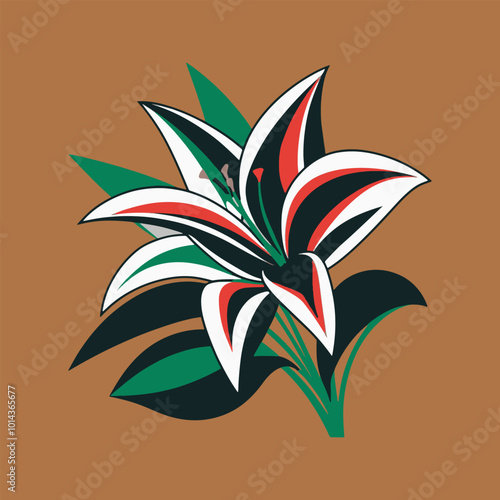 Soft Water Lily vector art illustration