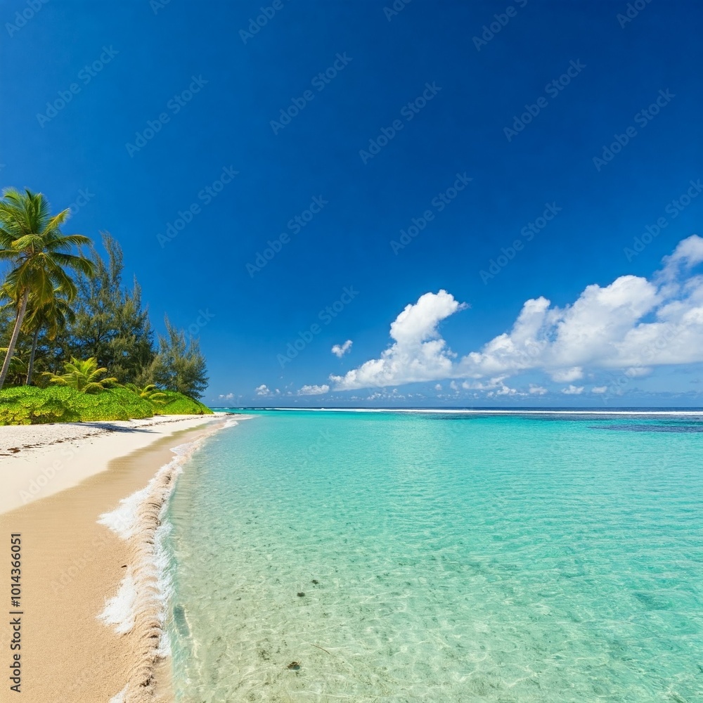 Fototapeta premium Sunny Serenity: A Day on the Beach