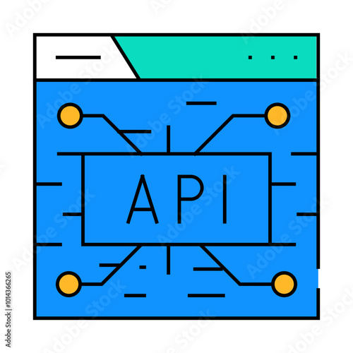 api financial technology line icon vector. api financial technology sign. isolated symbol illustration