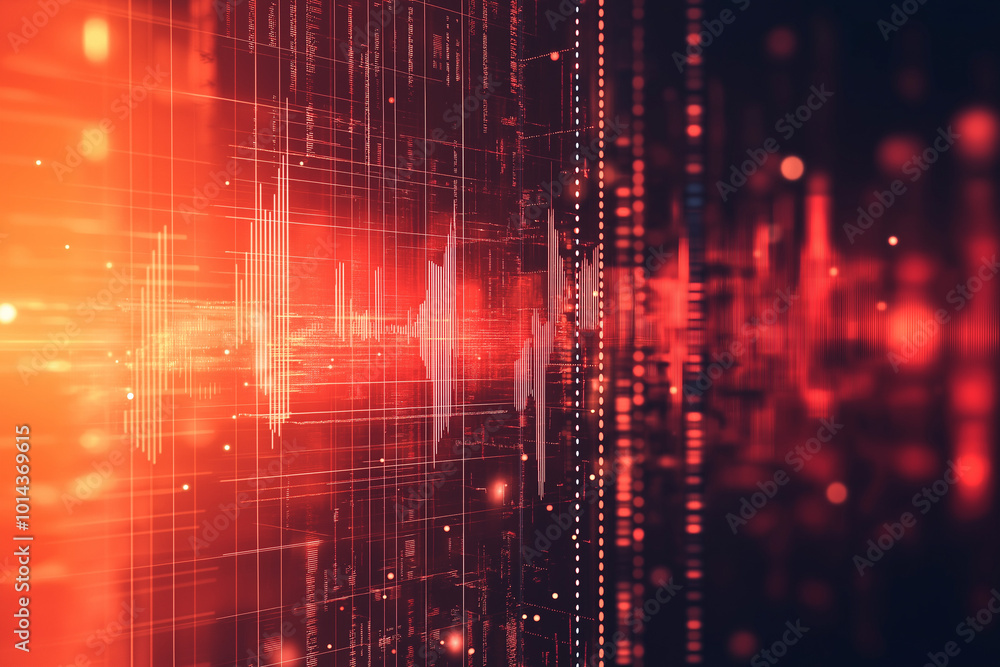 Abstract red data visualization with graphic element Abstract red data visualization with graphic element