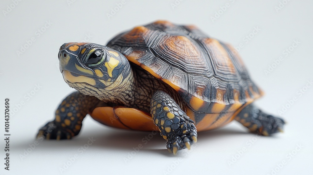 A detailed figurine of a turtle showcasing its colorful shell. A detailed figurine of a turtle showcasing its colorful shell.