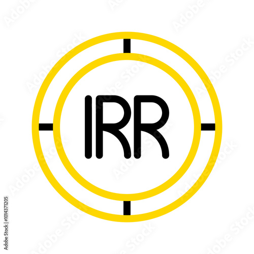 Iranian rial currency icon. financial coin symbol with modern color outline style. editable stroke illustration.