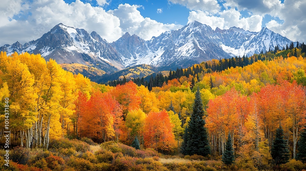 Vibrant Autumn Landscape with Majestic Mountains Vibrant Autumn Landscape with Majestic Mountains