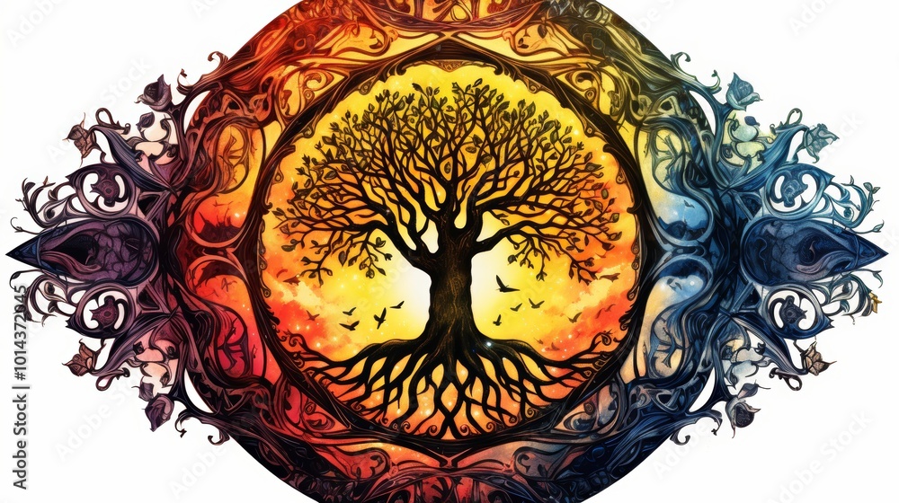 Fototapeta premium Tree of life a symbol of diversity and interconnectedness in life s choices and paths
