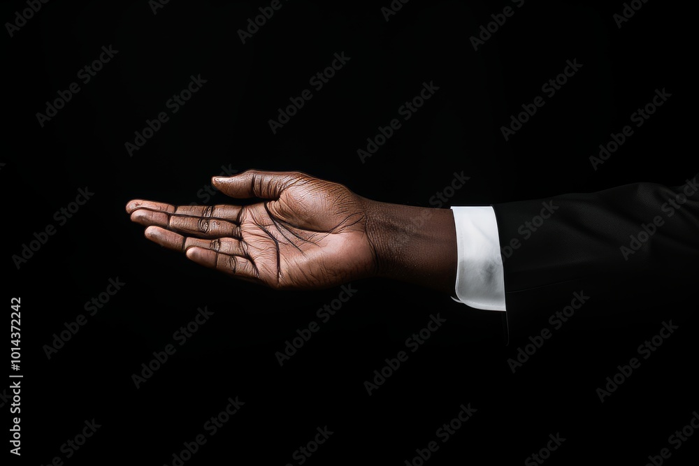 Fototapeta premium Symbolizing support a helping hand in a bright environment for human mutual aid and cooperation