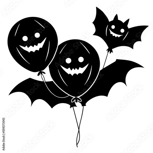 Bat-shaped Halloween balloons