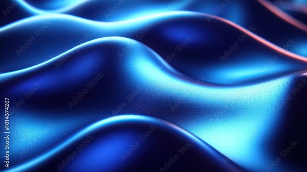 Obraz premium Abstract Blue and Cyan Wavy Surface with Subtle Textured Details