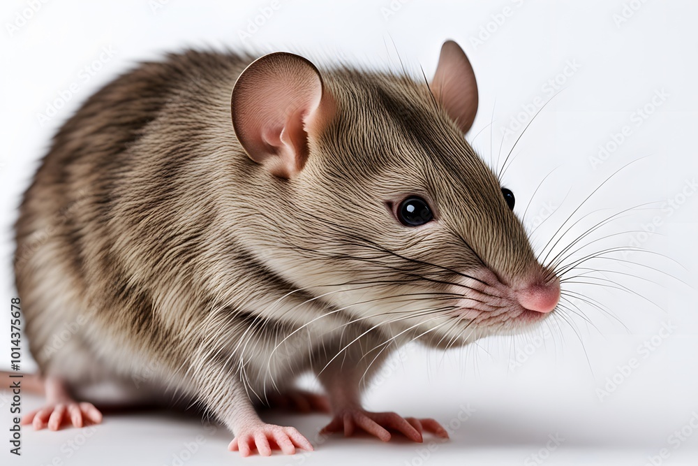 Bamboo rat on white background, Ai generated