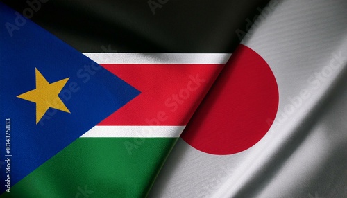 日本の国旗と南スーダンの国旗(Japan flag & South Sudan flag.)
 photo