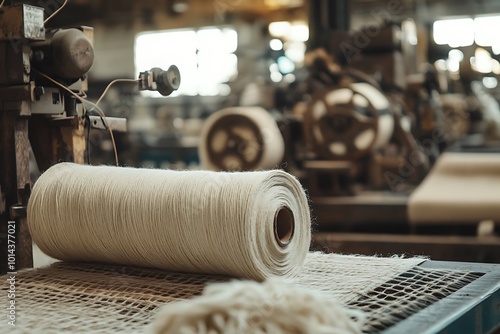 Close up of cotton candle wick rolls photo