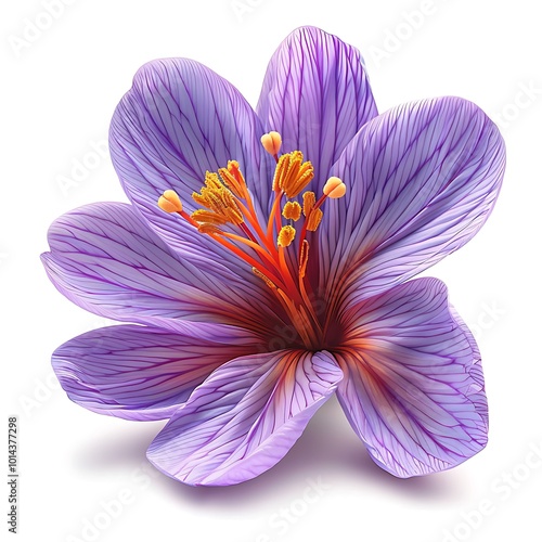 Meadow saffron Flower isolated on white background.close up.