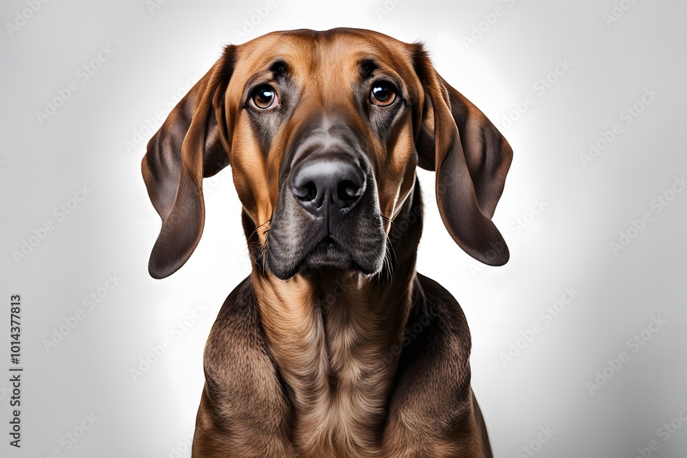 Bavarian mountain hound on white background, AI Generated Bavarian mountain hound on white background, AI Generated