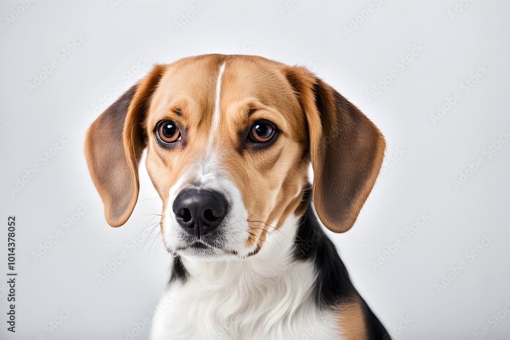 Beagle mix dog on white background, AI Generated Beagle mix dog on white background, AI Generated