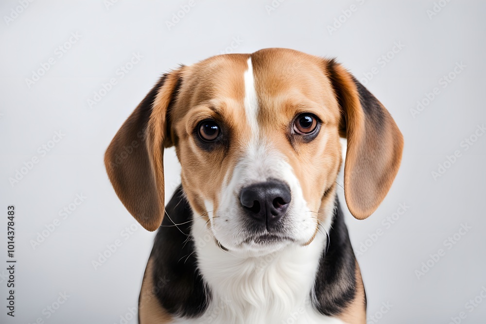 Beagle mix dog on white background, AI Generated Beagle mix dog on white background, AI Generated