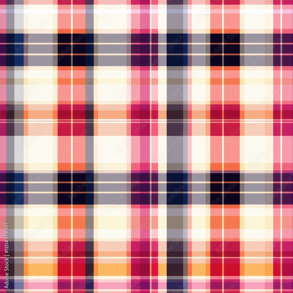 A vibrant plaid pattern featuring various colors, creating a dynamic textile design perfect for fashion or home decor. A vibrant plaid pattern featuring various colors, creating a dynamic textile design perfect for fashion or home decor.