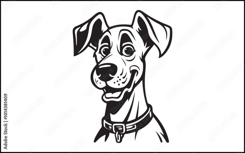 Fototapeta premium A black and white dog with a big smile on his face generative 