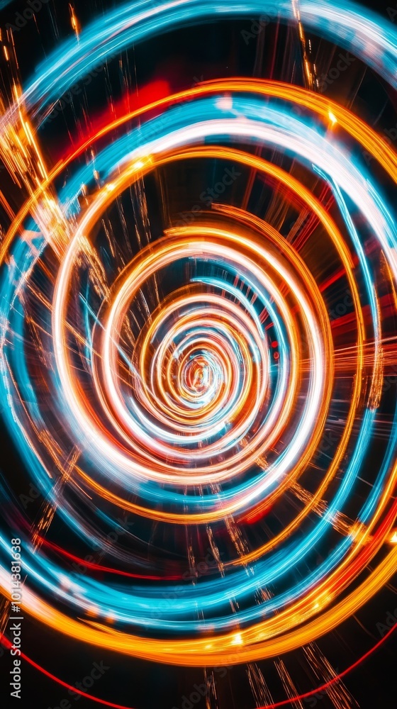Fototapeta premium vibrant spiral light trails, abstract motion. artistic concept