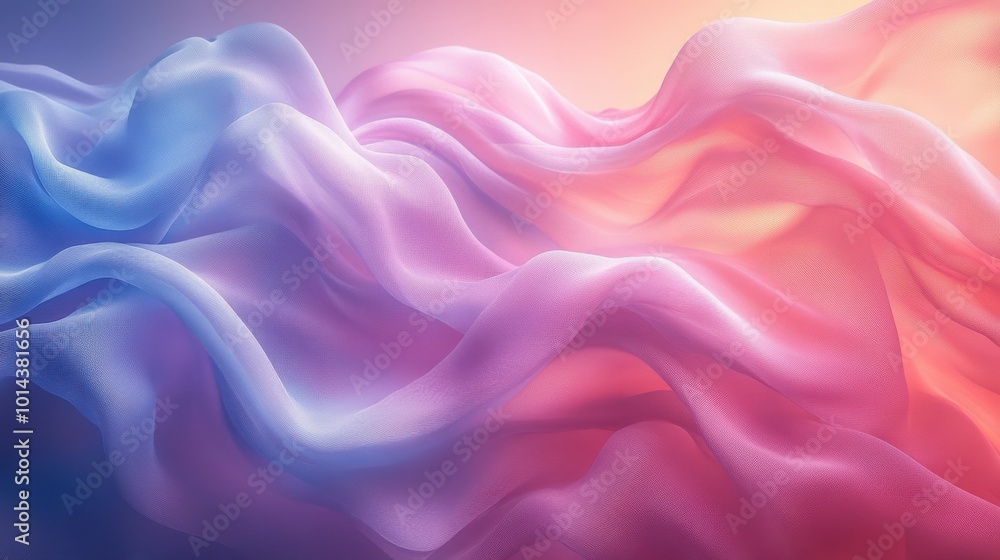 Obraz premium Abstract Fabric Waves in a Dreamy Color Gradient