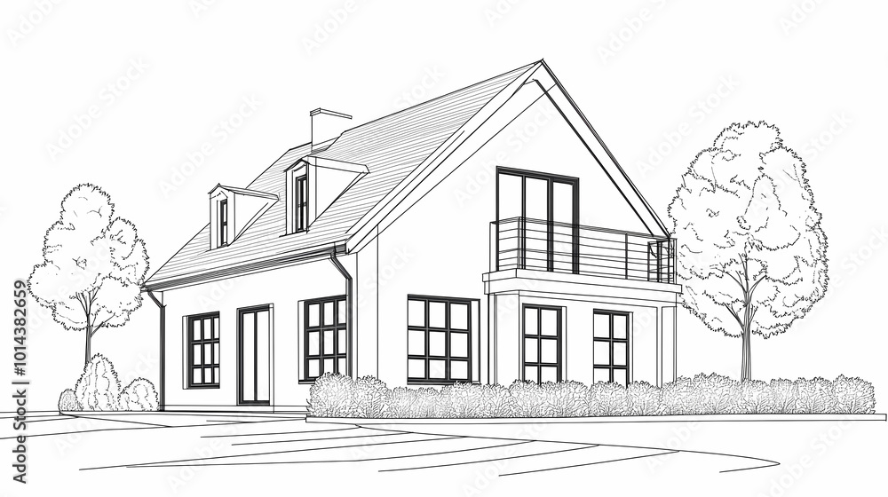 Continuous line simple house. One line illustration of housing,real estate,property. Single line vector illustration. Continuous line simple house. One line illustration of housing,real estate,property. Single line vector illustration.