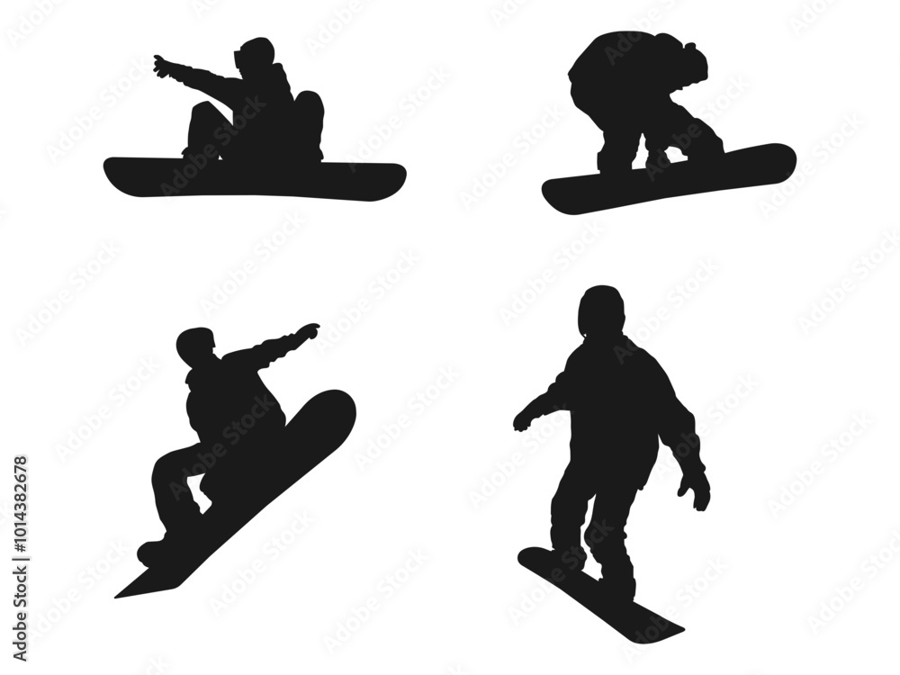 silhouette snowboard man on snow, jumps on snowboard. Silhouettes of snowboarder isolated. Row of snowboard silhouettes jumping. Silhouette of a snowboarder isolated on a white background. silhouette snowboard man on snow, jumps on snowboard. Silhouettes of snowboarder isolated. Row of snowboard silhouettes jumping. Silhouette of a snowboarder isolated on a white background.