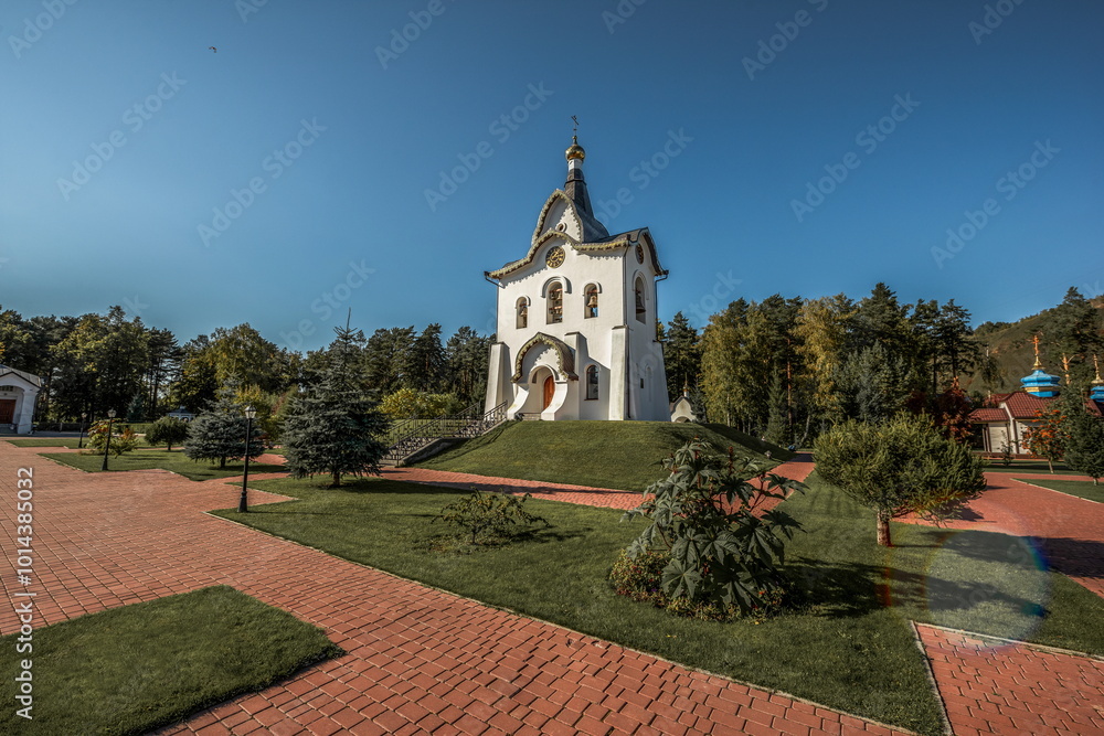 Bell tower in the Holy Dormition Monastery in Krasnoyarsk Bell tower in the Holy Dormition Monastery in Krasnoyarsk