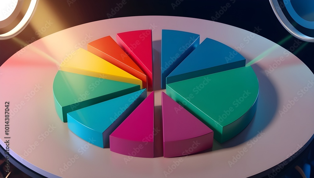 Obraz premium Modern pie chart icon showcasing divided segments, a great tool for data-driven projects, infographics, and analysis visuals.