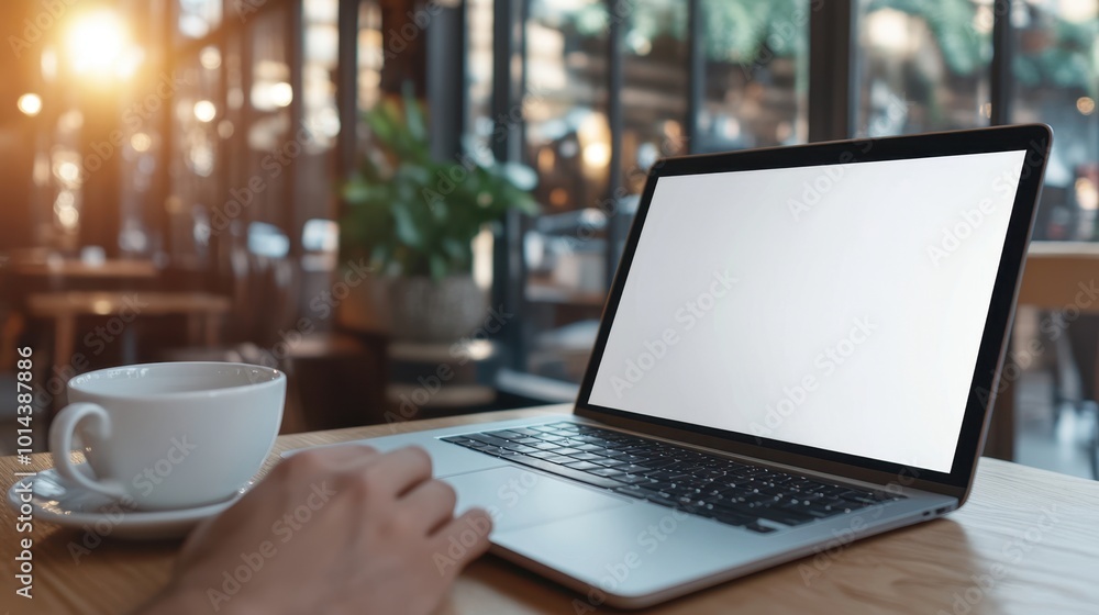 Fototapeta premium The Laptop and Coffee Moment
