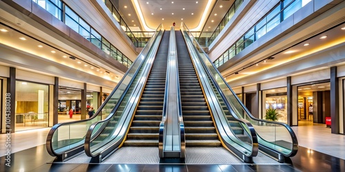 Shopping mall escalator shopping mall escalator Generative AI