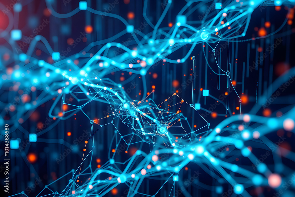 Glowing blue fractal explosion, abstract background with lights, design concept for futuristic technology wallpaper Glowing blue fractal explosion, abstract background with lights, design concept for futuristic technology wallpaper