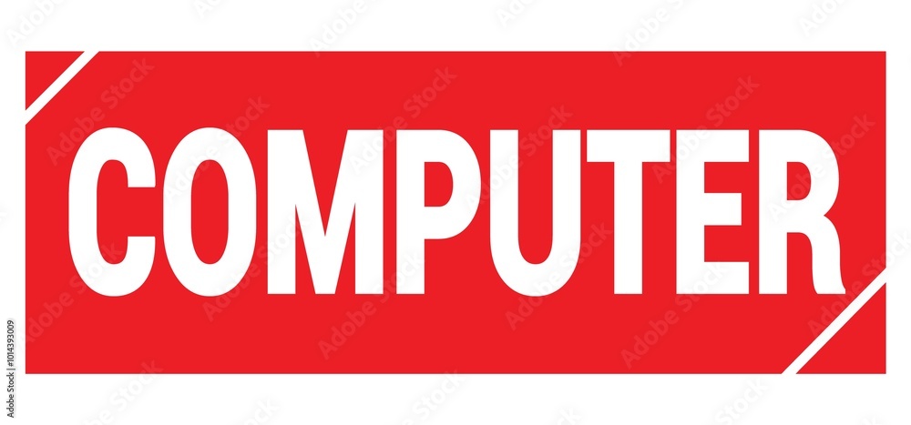 COMPUTER text written on red stamp sign. COMPUTER text written on red stamp sign.