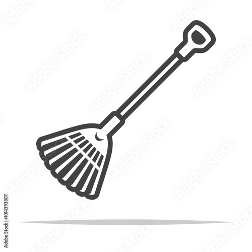 Garden rake tool icon transparent vector isolated