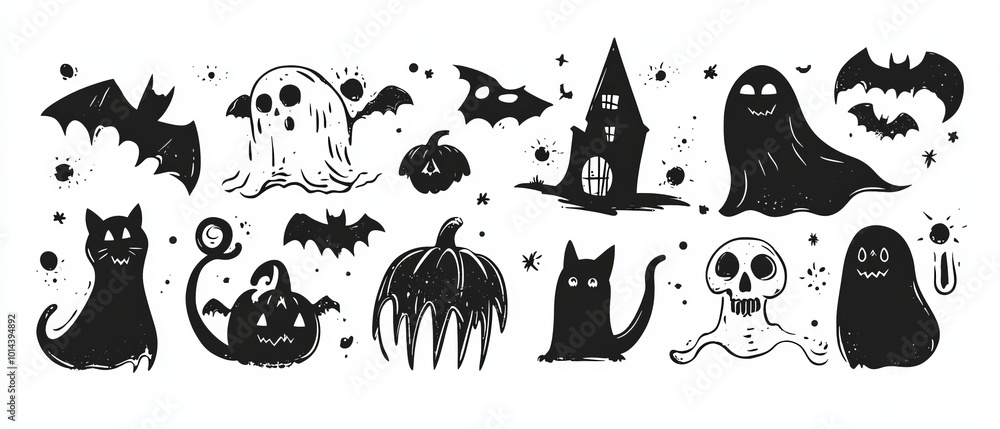 Obraz premium Halloween concept icons