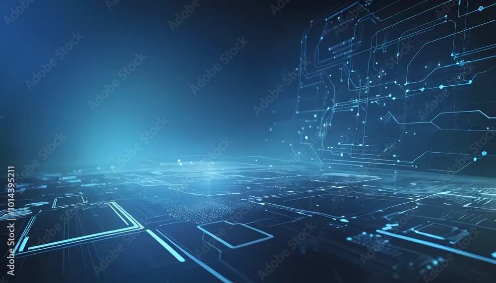 Obraz premium abstract blue technology background