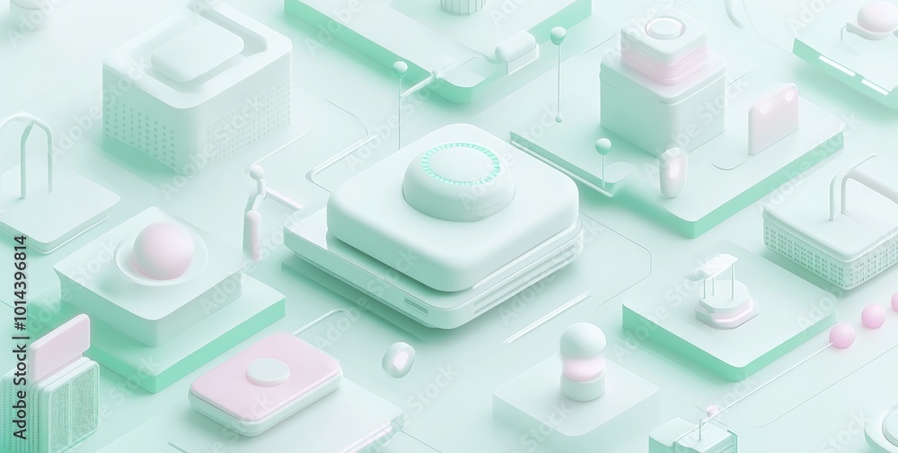 Abstract digital landscape with geometric shapes and soft colors, suggesting technology themes. Abstract digital landscape with geometric shapes and soft colors, suggesting technology themes.