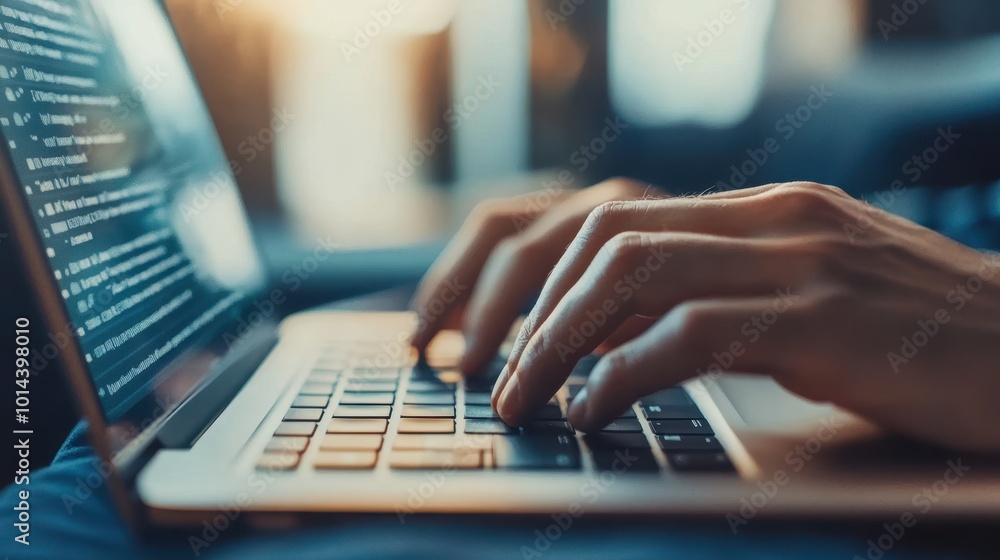 The Hands on Laptop Keyboard The Hands on Laptop Keyboard