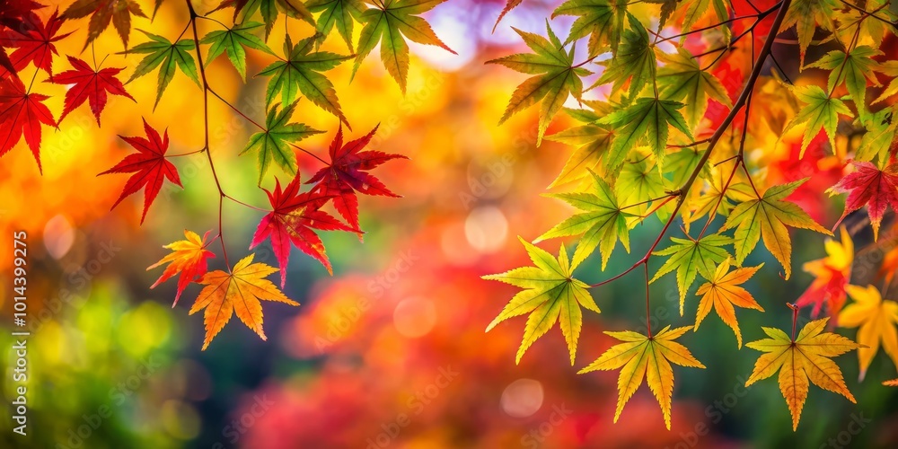 Colorful autumn foliage in red, green, and yellow offers a beautiful Japanese nature scene, inspiring creativity and Colorful autumn foliage in red, green, and yellow offers a beautiful Japanese nature scene, inspiring creativity and