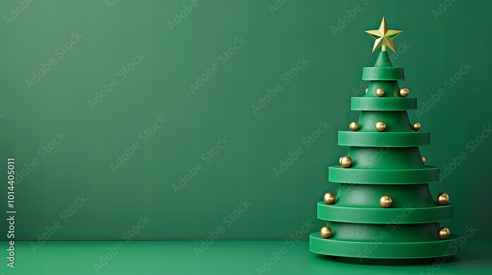 Christmas tree. Minimalistic style. Holidays background. Minimalistic background. Generative AI. Christmas tree. Minimalistic style. Holidays background. Minimalistic background. Generative AI.