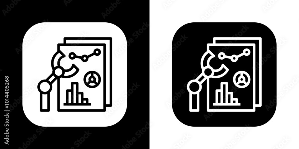 Black and white icons, analysis data report business profit chart Black and white icons, analysis data report business profit chart