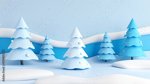 Christmas tree. Minimalistic style. Holidays background. Minimalistic background. Generative AI.