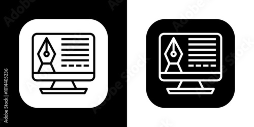 Black and White Icons, blogger writer online story business