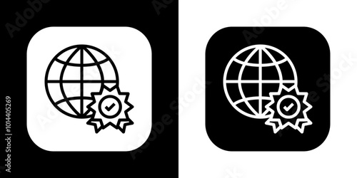 Black and white icons, worldwide guarantee shipping business good quality premium